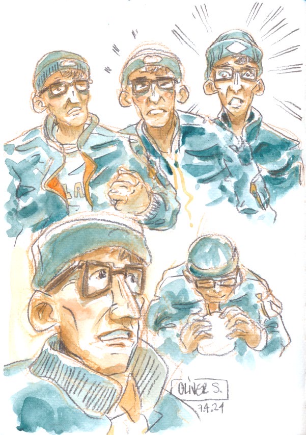 Aquarellskizze der Crew