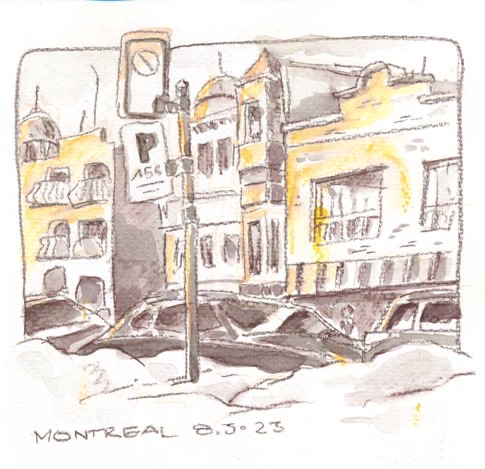 Aquarellskizze aus Montréal